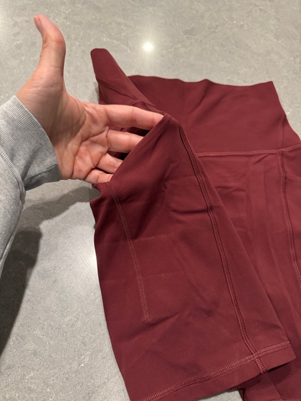 Lululemon High-Waist Bike Shorts in Deep Burgundy - Picture 2 of 4